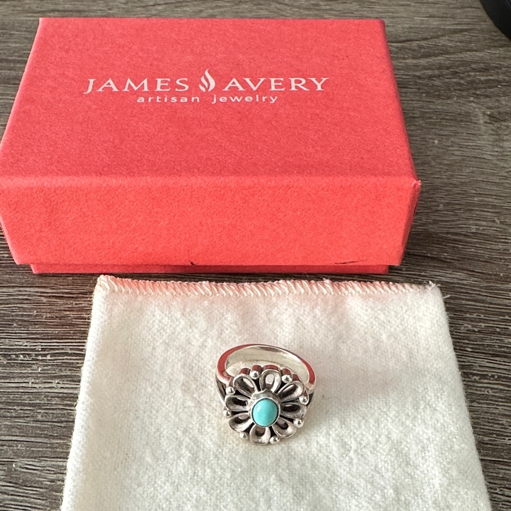James Avery Silver Ring with Turquoise Center